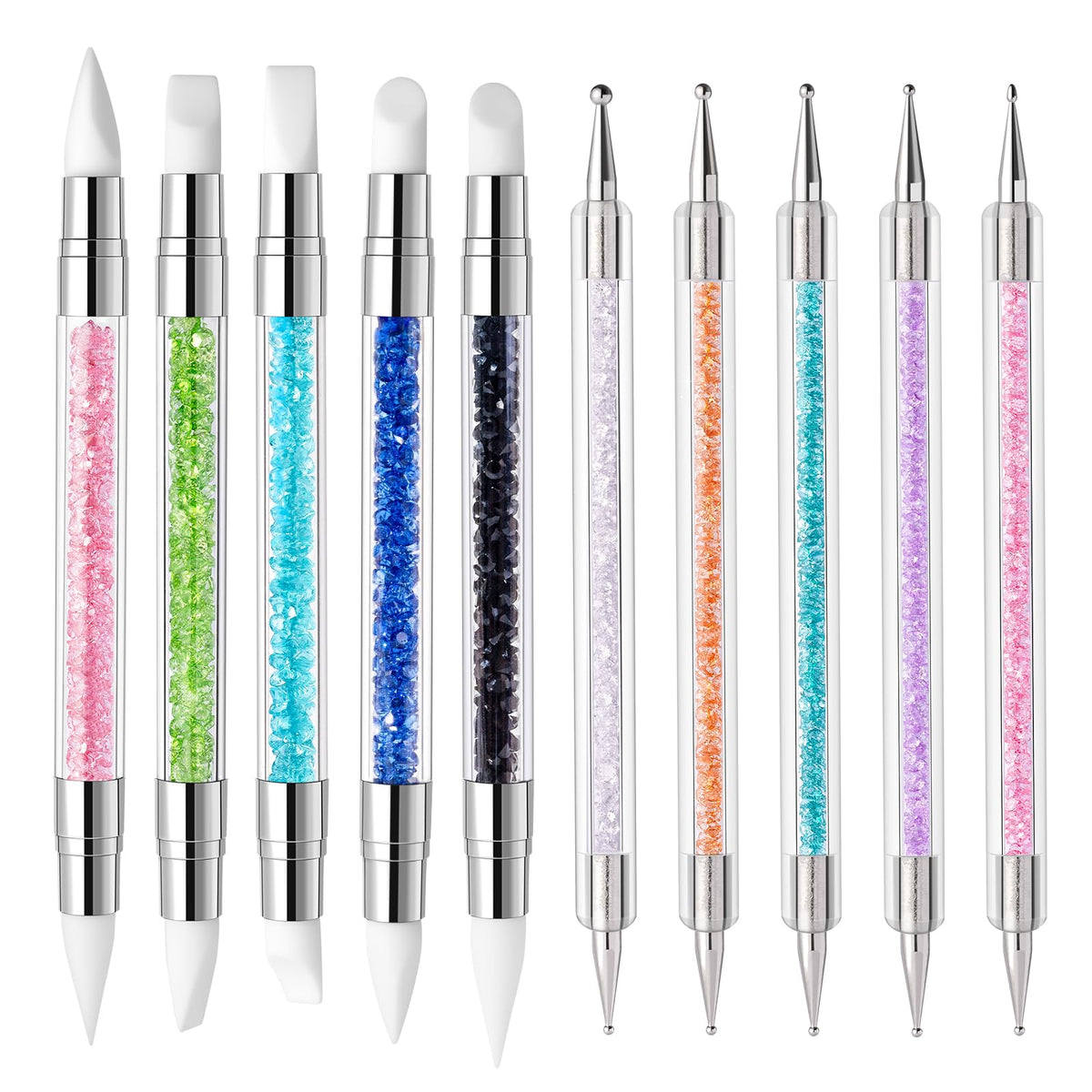 MelodySusie front packaging showing full 10-piece nail tool set with benefits