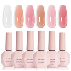 MelodySusie front packaging showing six jelly gel bottles and clear labeling for versatile looks
