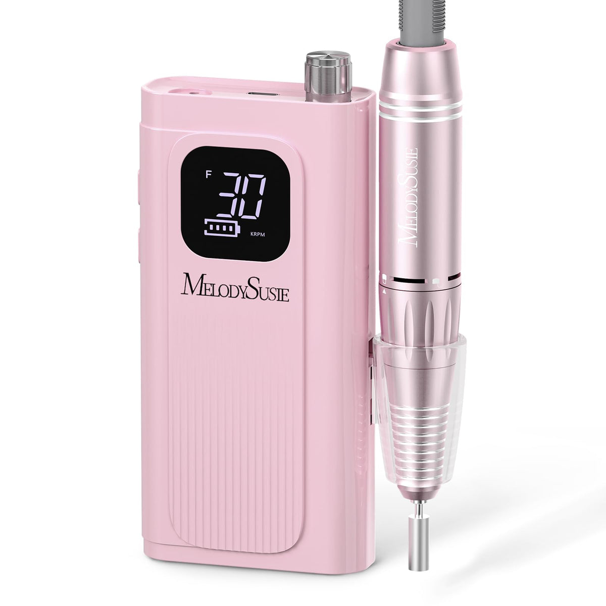 MelodySusie front unit showing pink clip-on design and portability benefit