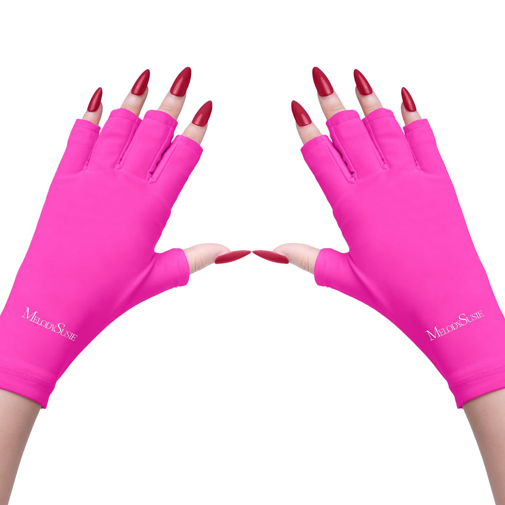 MelodySusie neon pink gloves front view showing coverage and color benefit