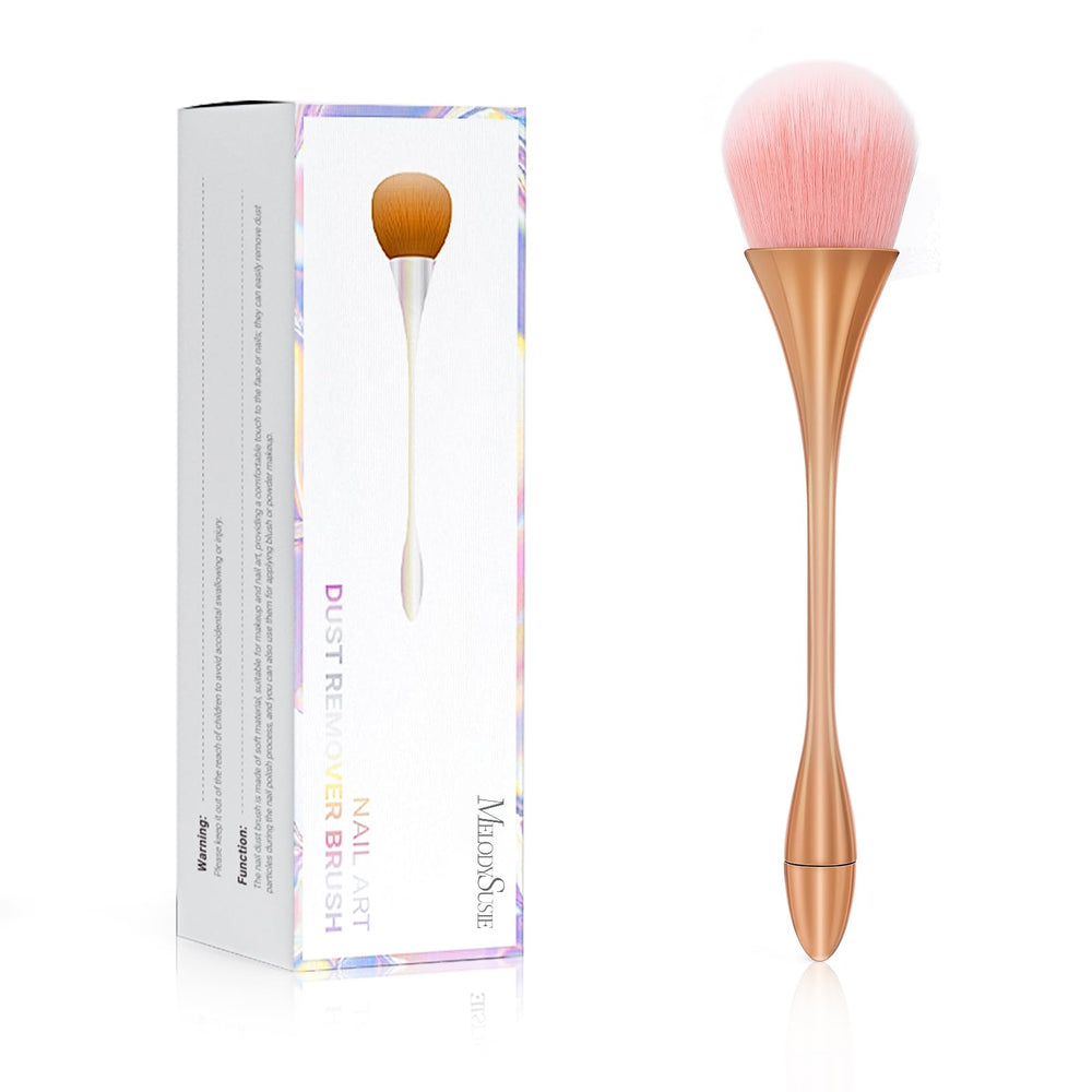 MelodySusie front view of brush showing orange-pink finish and compact size for travel