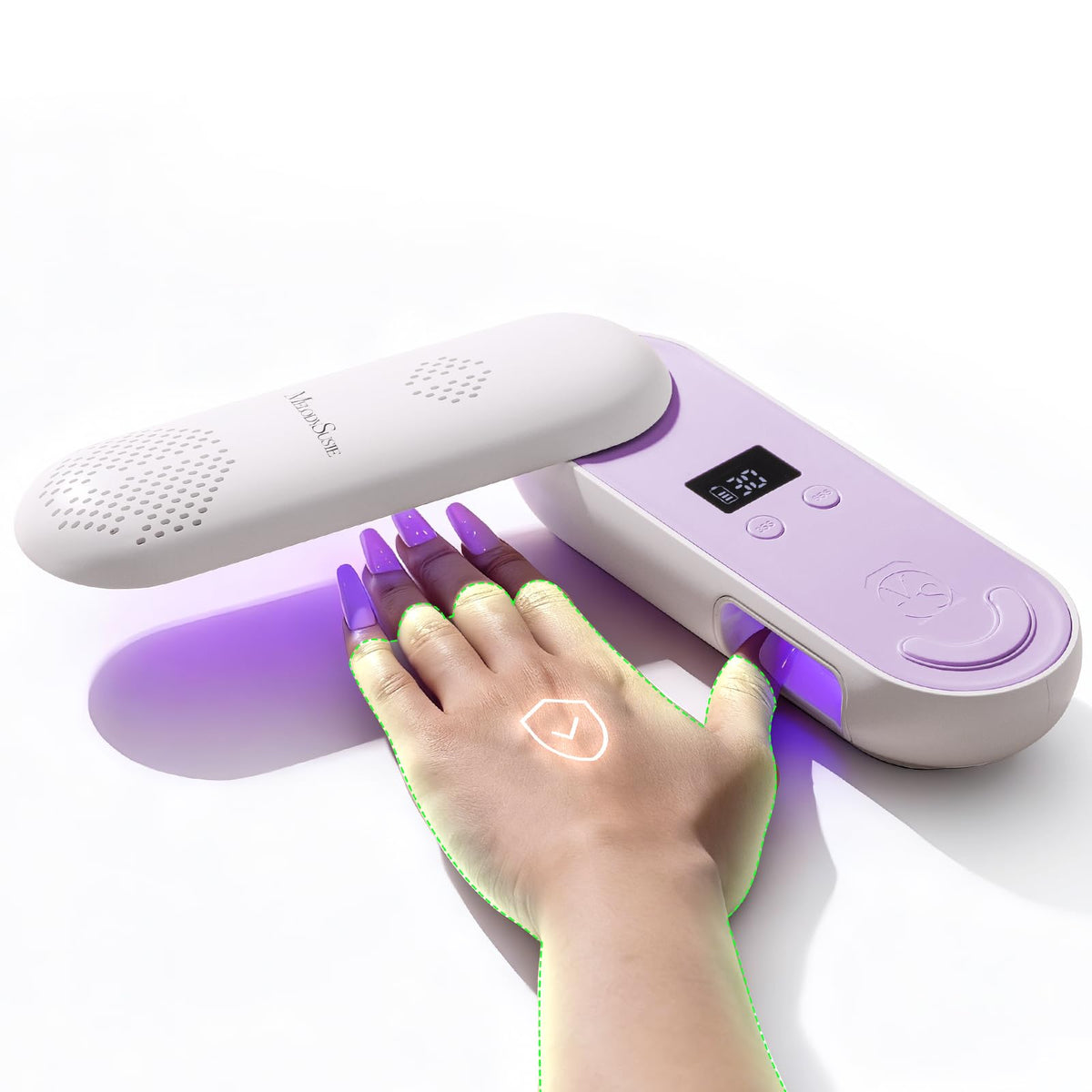 MelodySusie front view showing compact cordless lamp and quick setup benefit