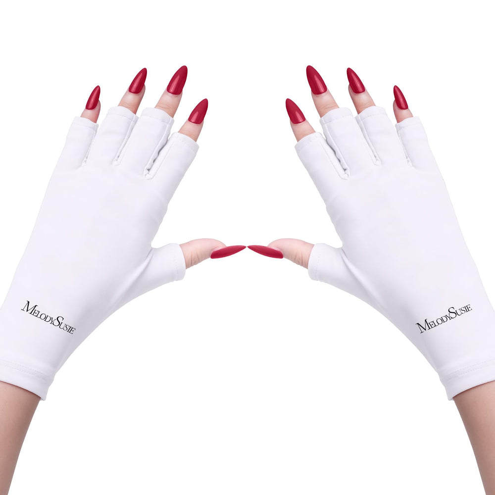 MelodySusie front view white gloves showing full hand coverage and protection