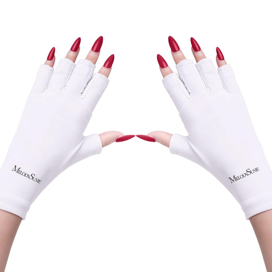 MelodySusie front view white gloves showing full hand coverage and protection