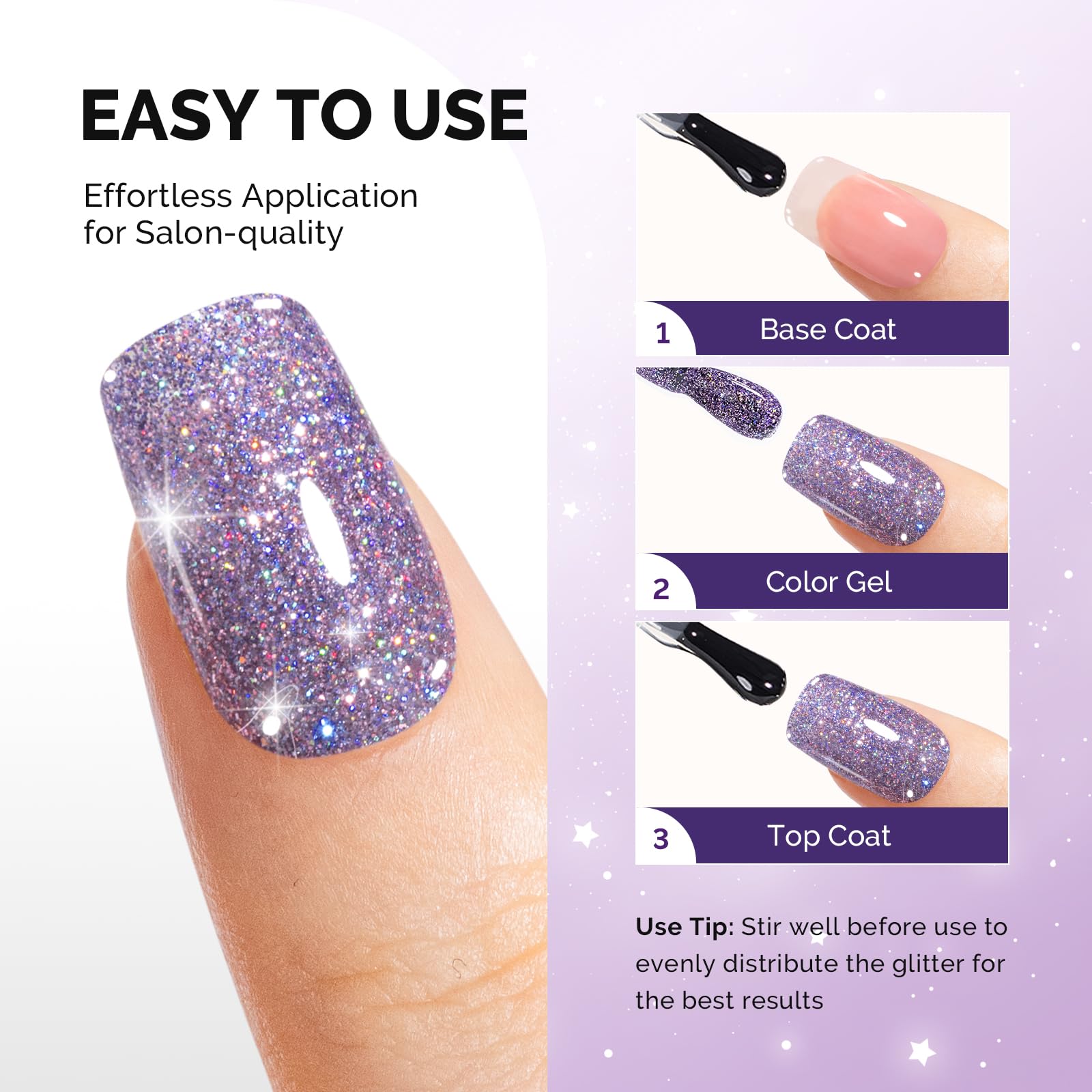 MelodySusie color swatch wheel showing purple shimmer for design ideas