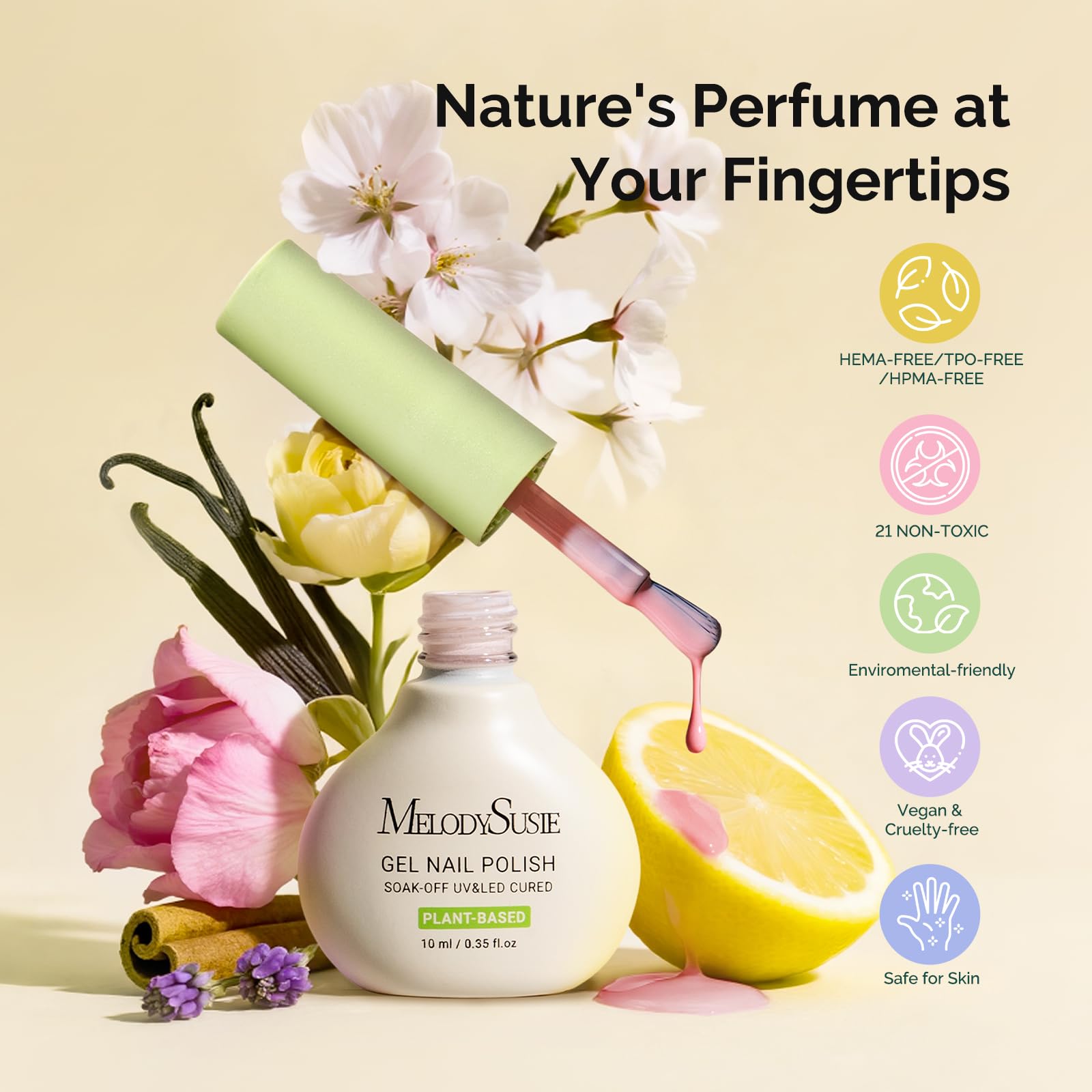 MelodySusie gel polish bottles array of colors enabling creative, long-lasting manicures