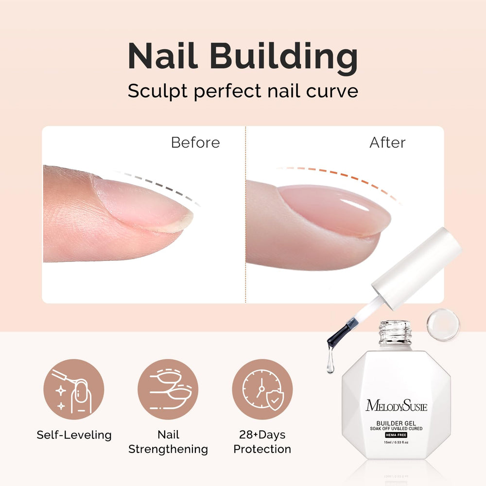 MelodySusie gel texture close-up demonstrating smooth self-leveling finish