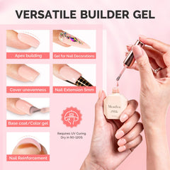 MelodySusie gel texture swatches on nail tips showing smooth self-leveling