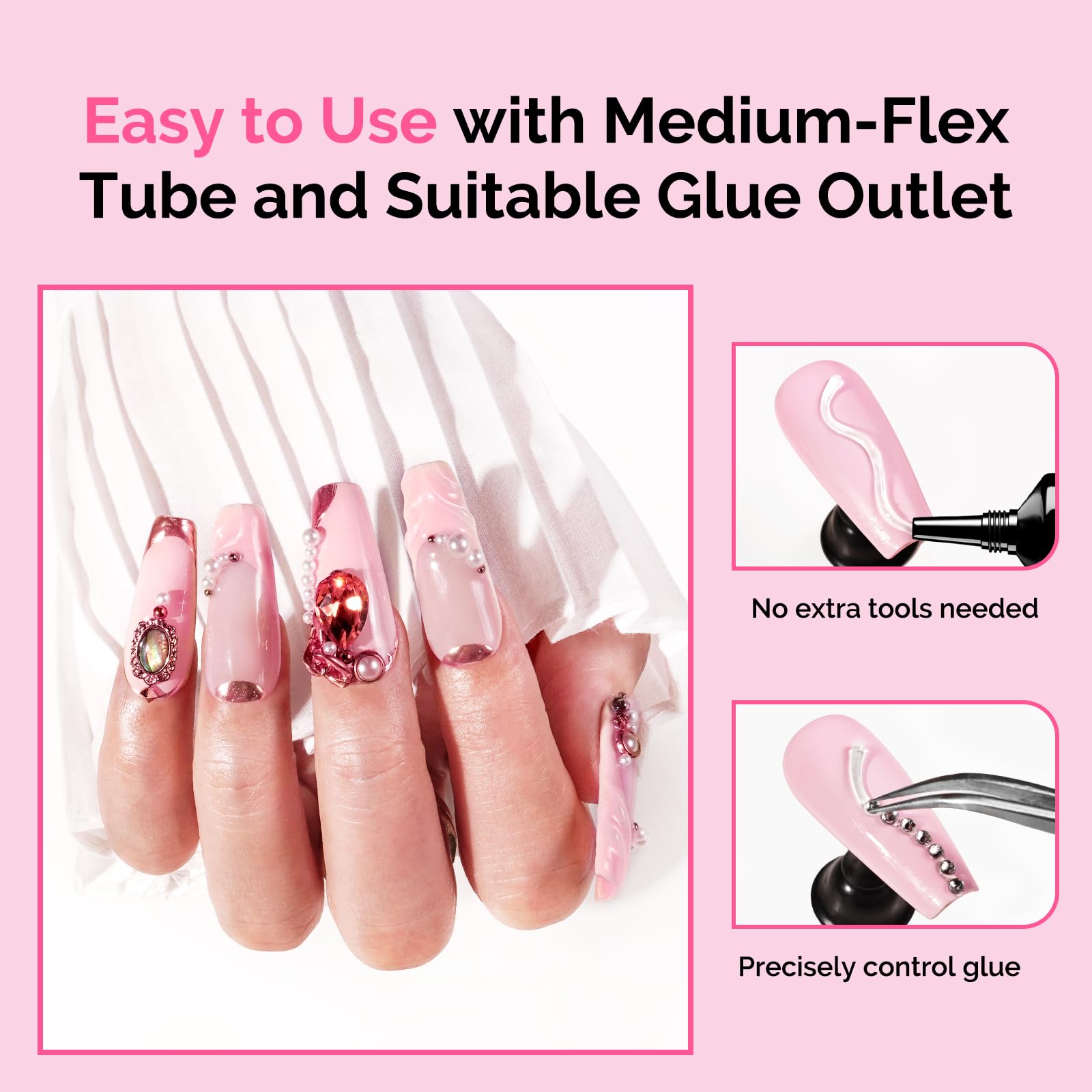 MelodySusie gems secured on a nail displaying long-lasting decorative hold