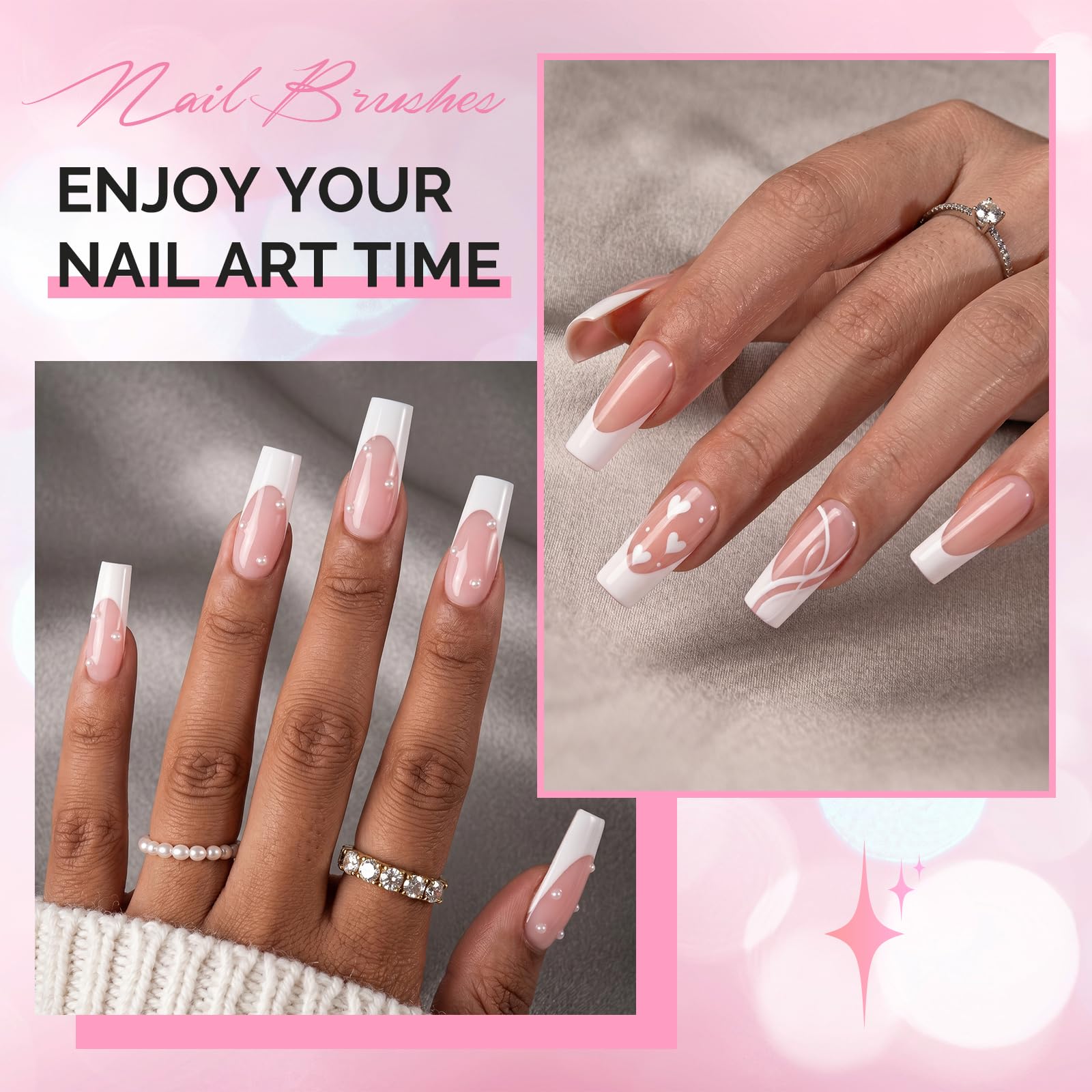MelodySusie brush applying French tip demonstrating accurate, controlled strokes