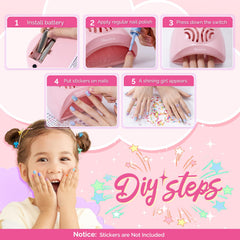 Child using MelodySusie on nails demonstrating safe, supervised use benefit