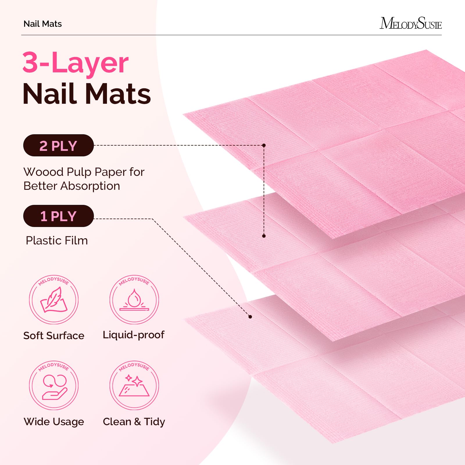 MelodySusie mat in use under hands and tools for cleaner manicure process