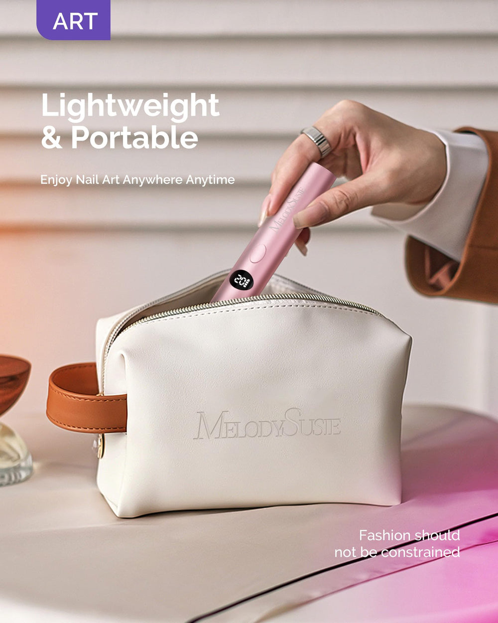 MelodySusie lamp curing a rhinestone for accurate glue setting and neat results