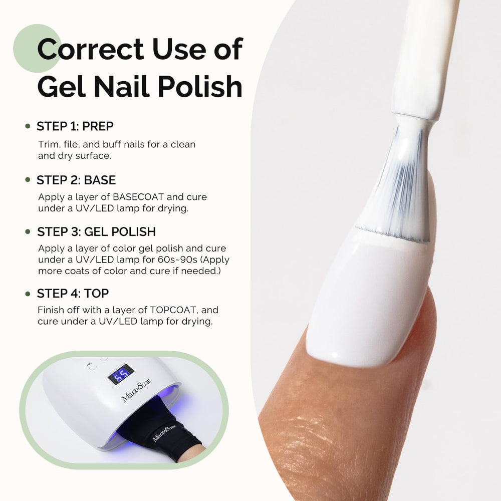 MelodySusie polish curing under UV lamp illustrating quick cure and salon-ready benefit