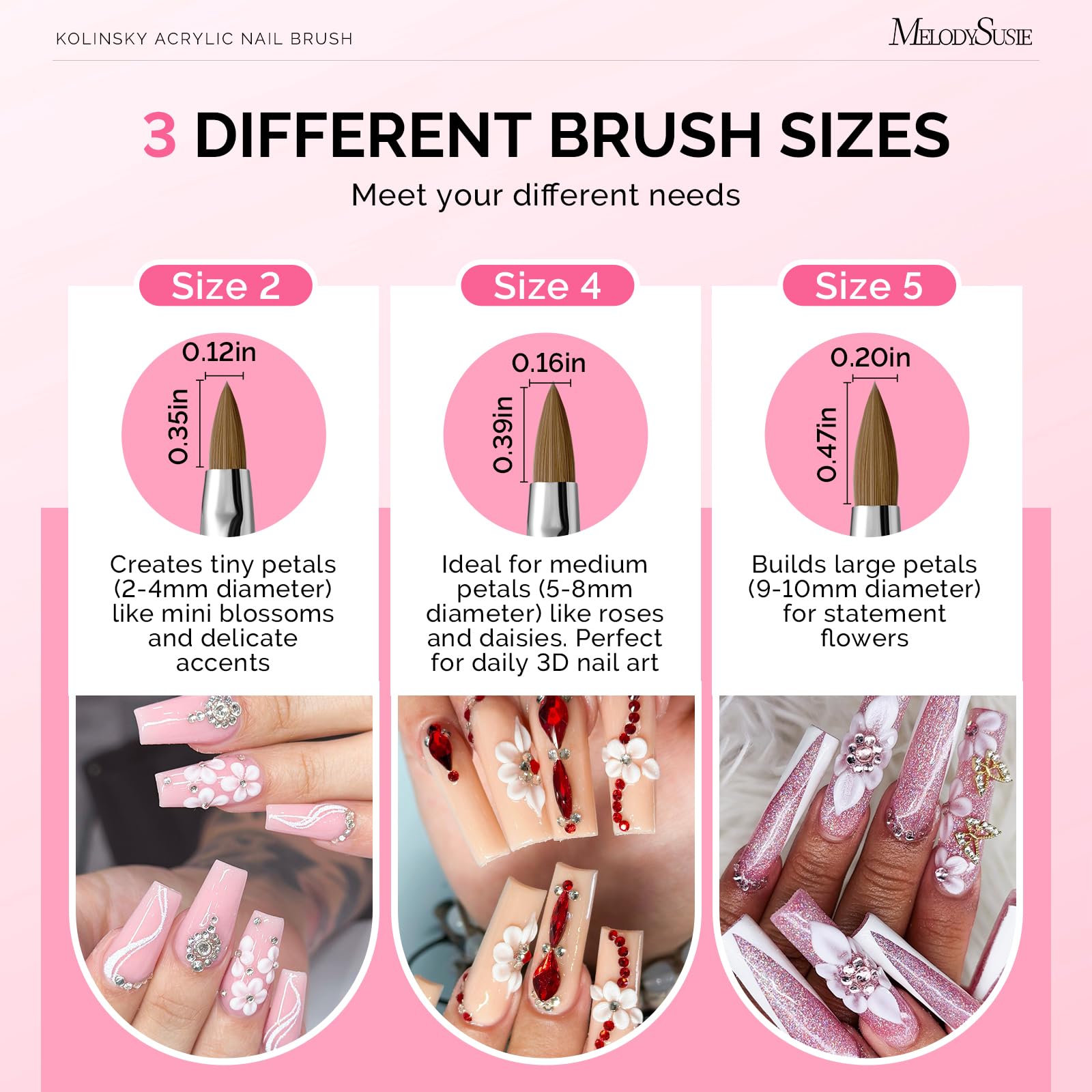 MelodySusie brush sculpting a 3D acrylic flower demonstrating precise application and control