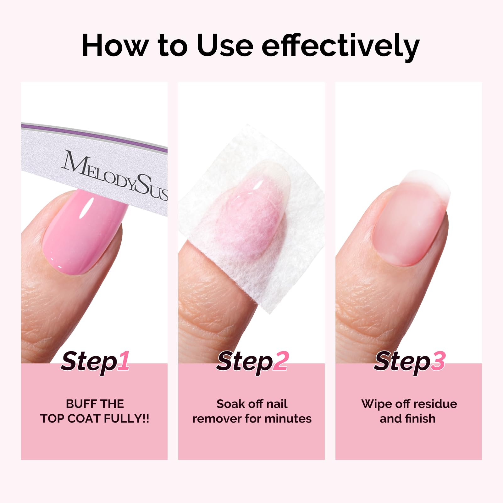 MelodySusie in use with wrapped fingers showing efficient gel and dip powder removal