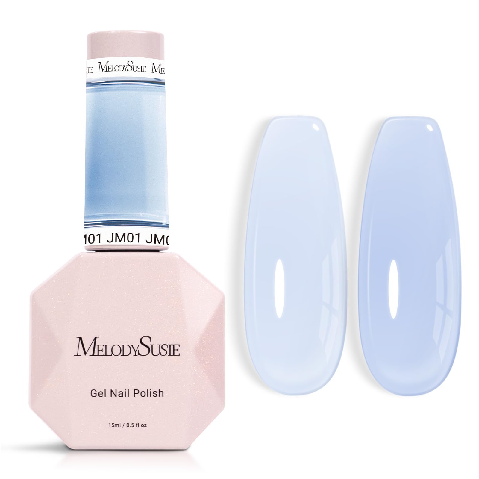 MelodySusie front bottle view showing jelly light-blue shade and neat packaging benefit