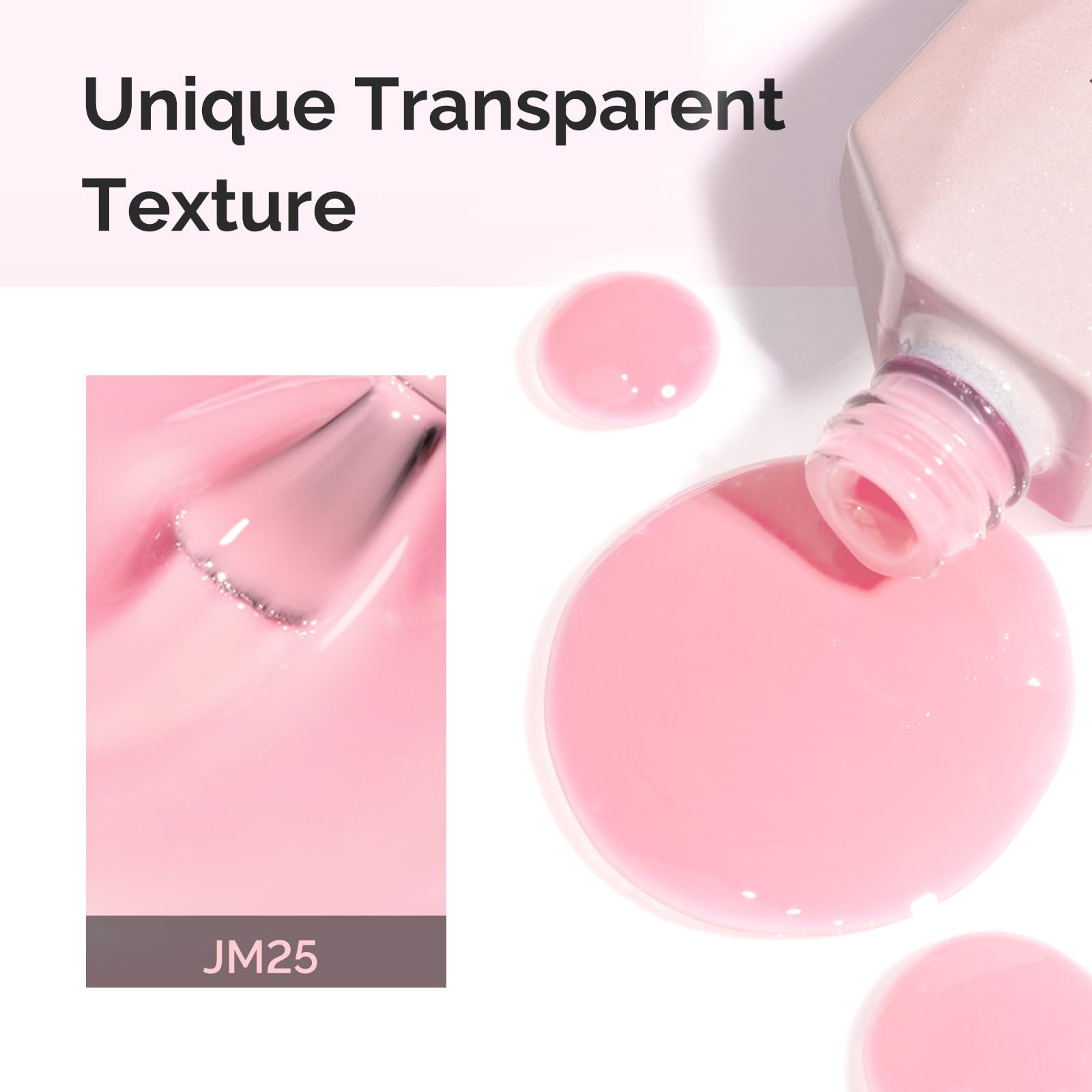 MelodySusie swatch on fingernail showing wearable sheer pink benefit for manicures