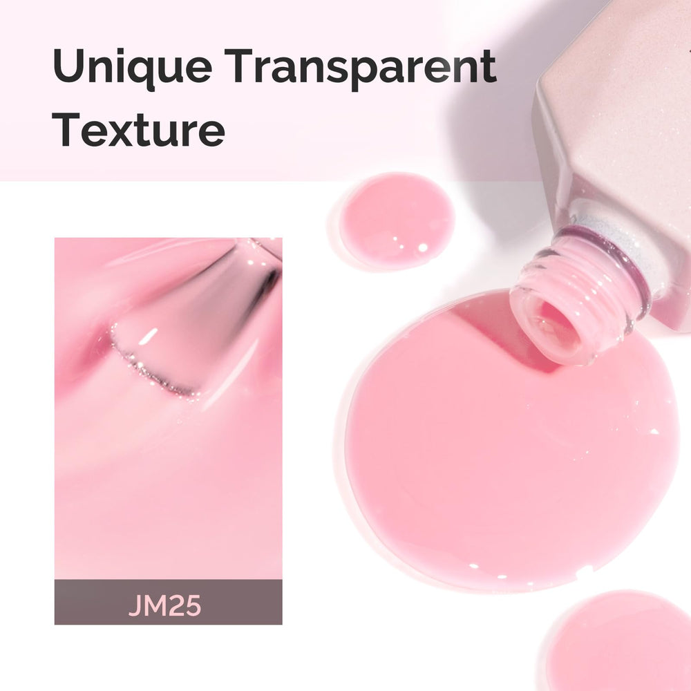 MelodySusie swatch on fingernail showing wearable sheer pink benefit for manicures