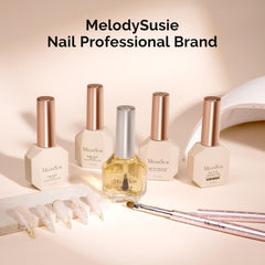 MelodySusie manicure setup on desk showing salon-quality at-home convenience