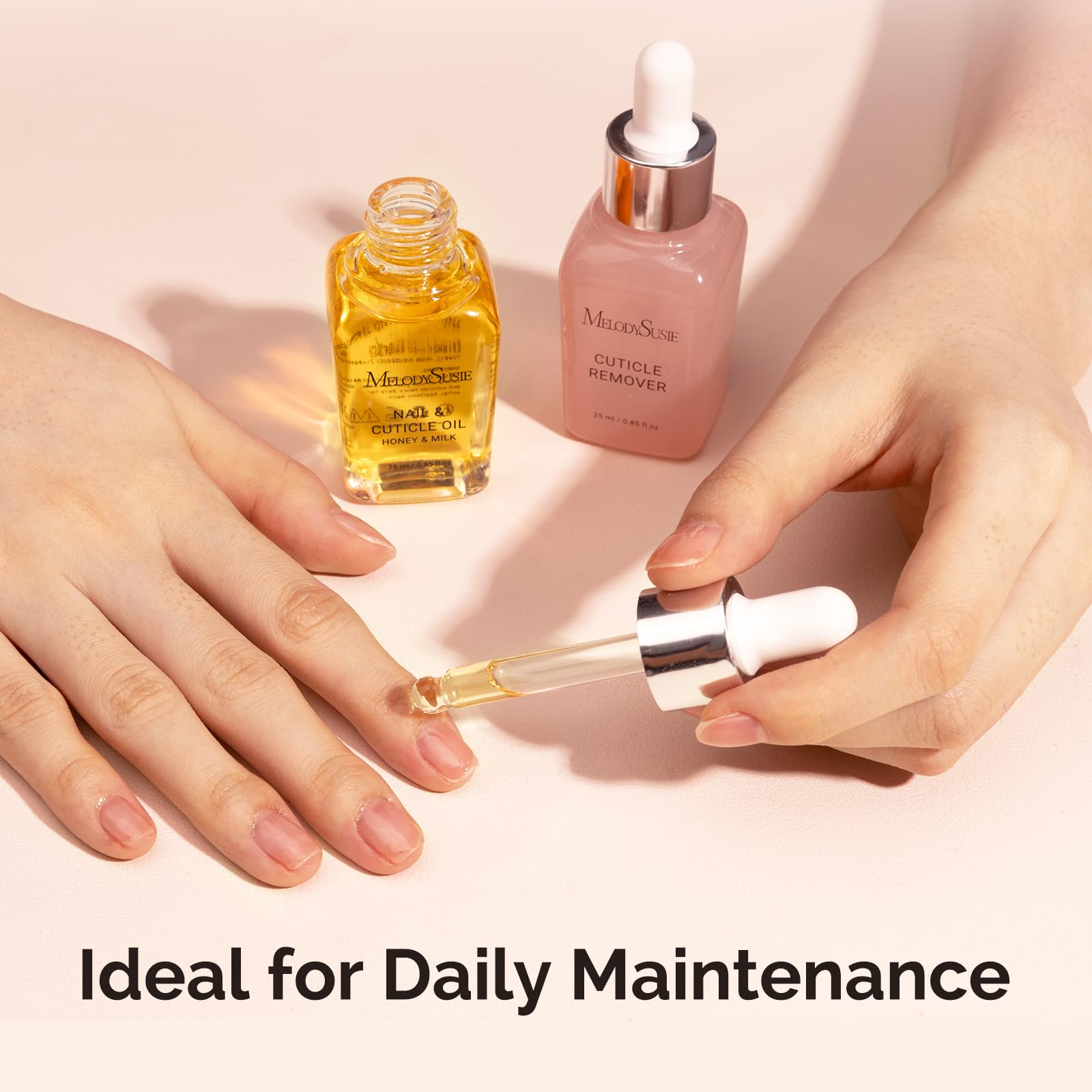 MelodySusie lifestyle shot of hands using kit for salon-like care