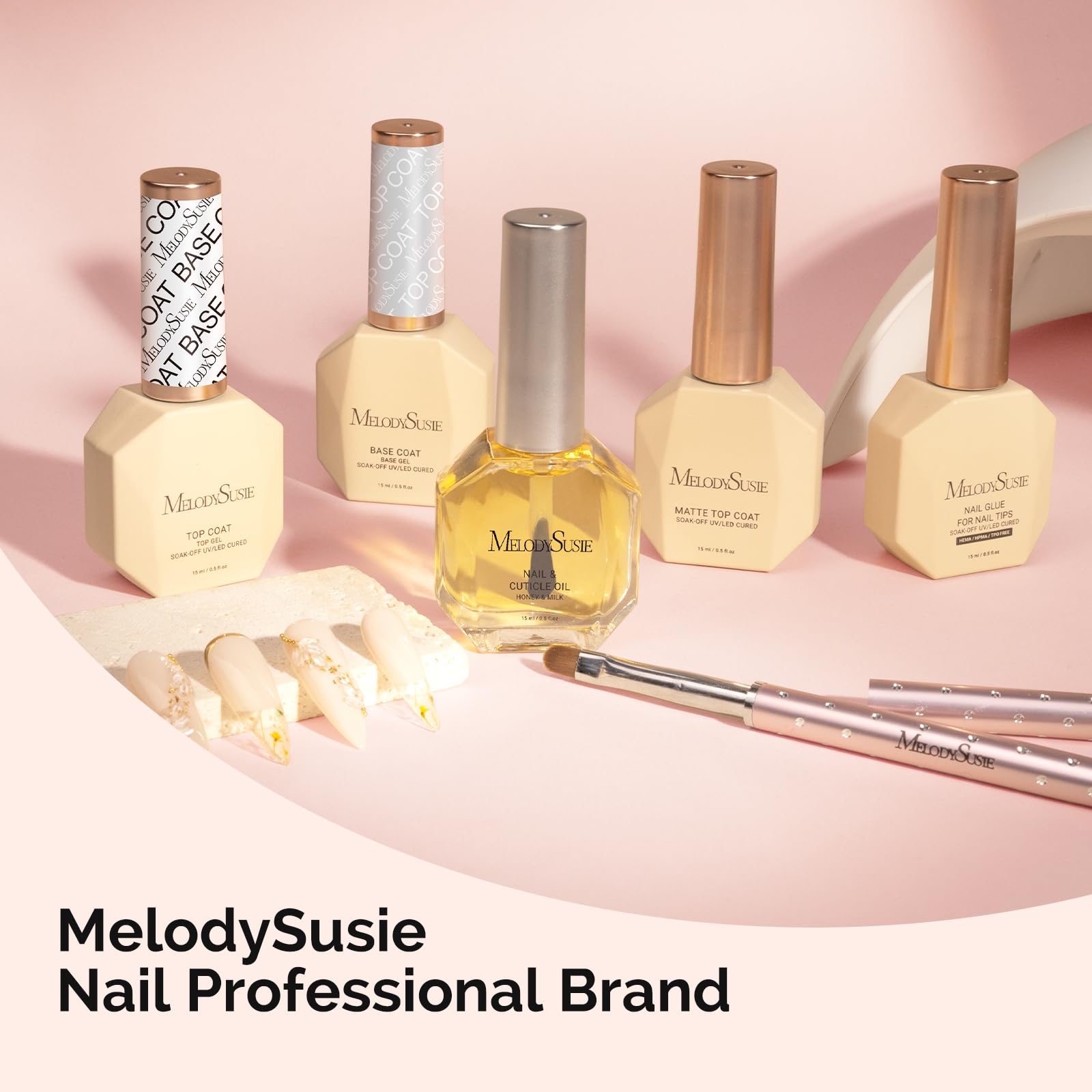 MelodySusie manicure kit on vanity illustrating at-home salon convenience