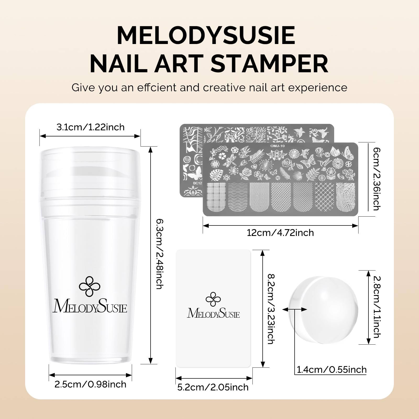 MelodySusie at-home manicure setup with stamped nails demonstrating professional-looking results benefit