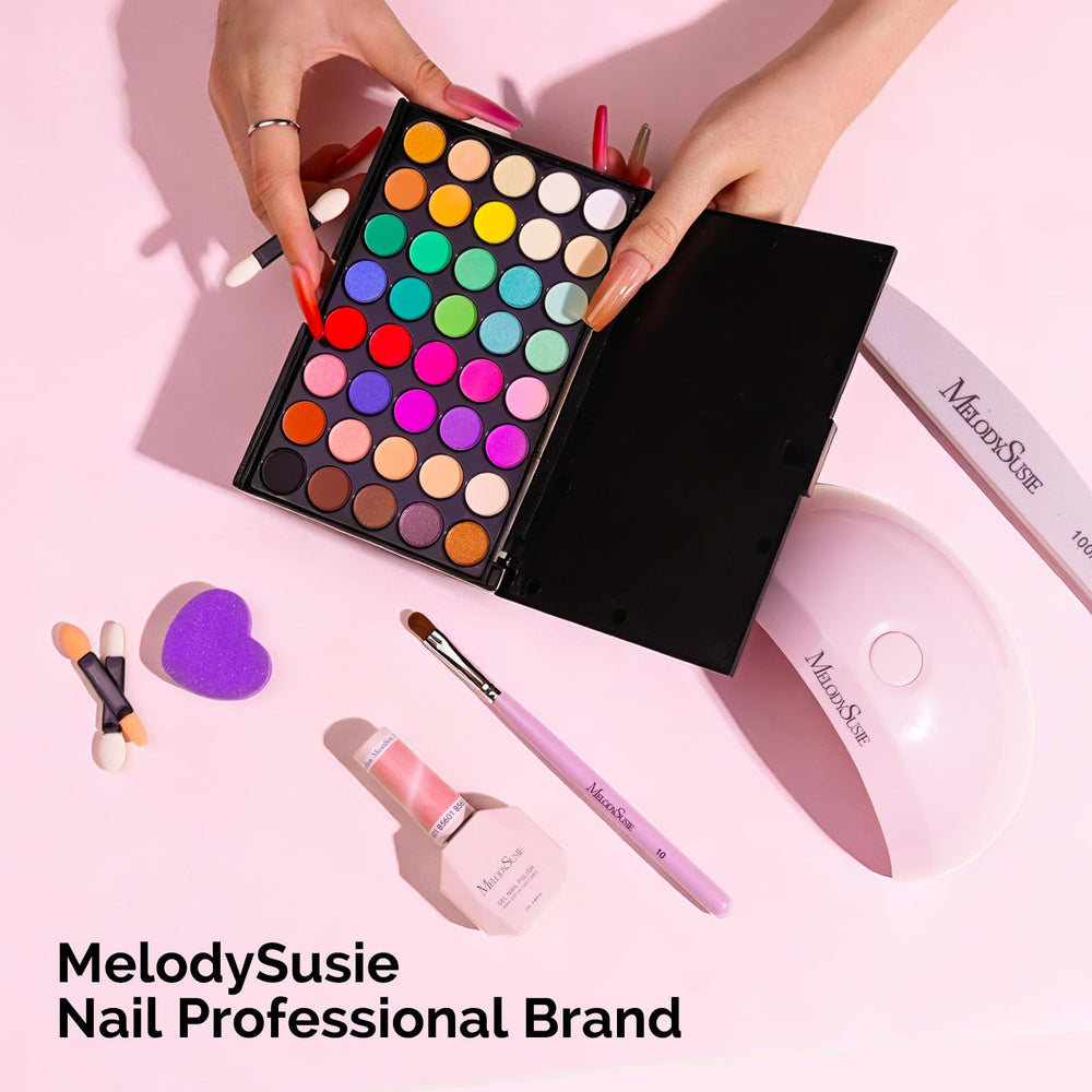 MelodySusie on salon table styled for DIY or professional convenience