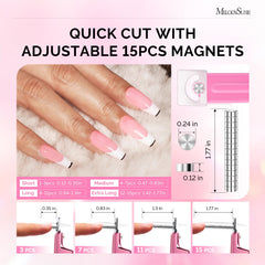 MelodySusie magnetic sizers arranged to demonstrate adjustable length control benefit