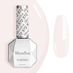 MelodySusie bottle front view showing milky white gel benefit durable finish