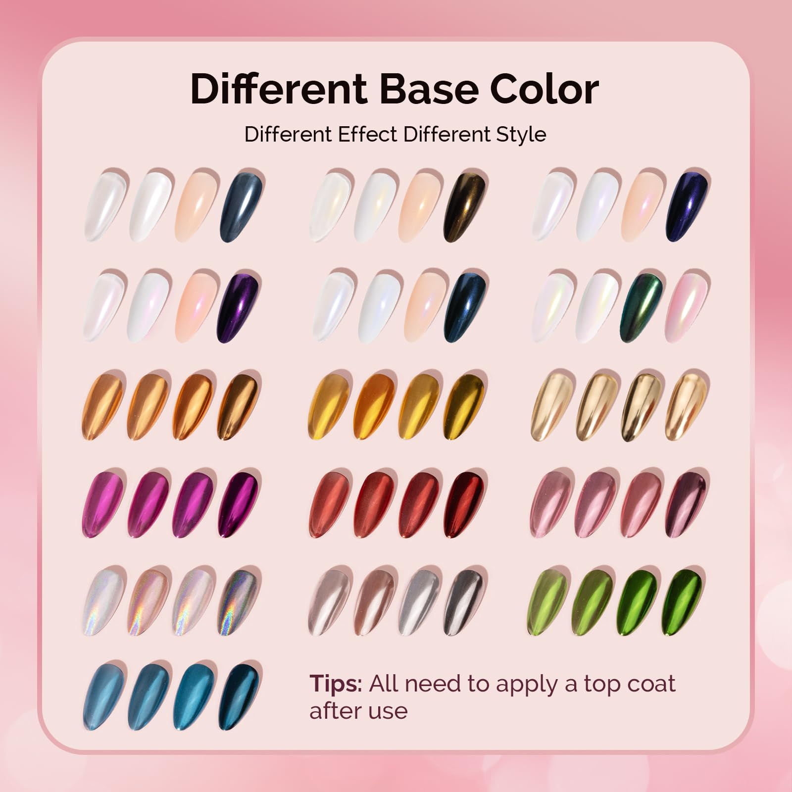 MelodySusie mirror chrome effect on a gel nail demonstrating high shine