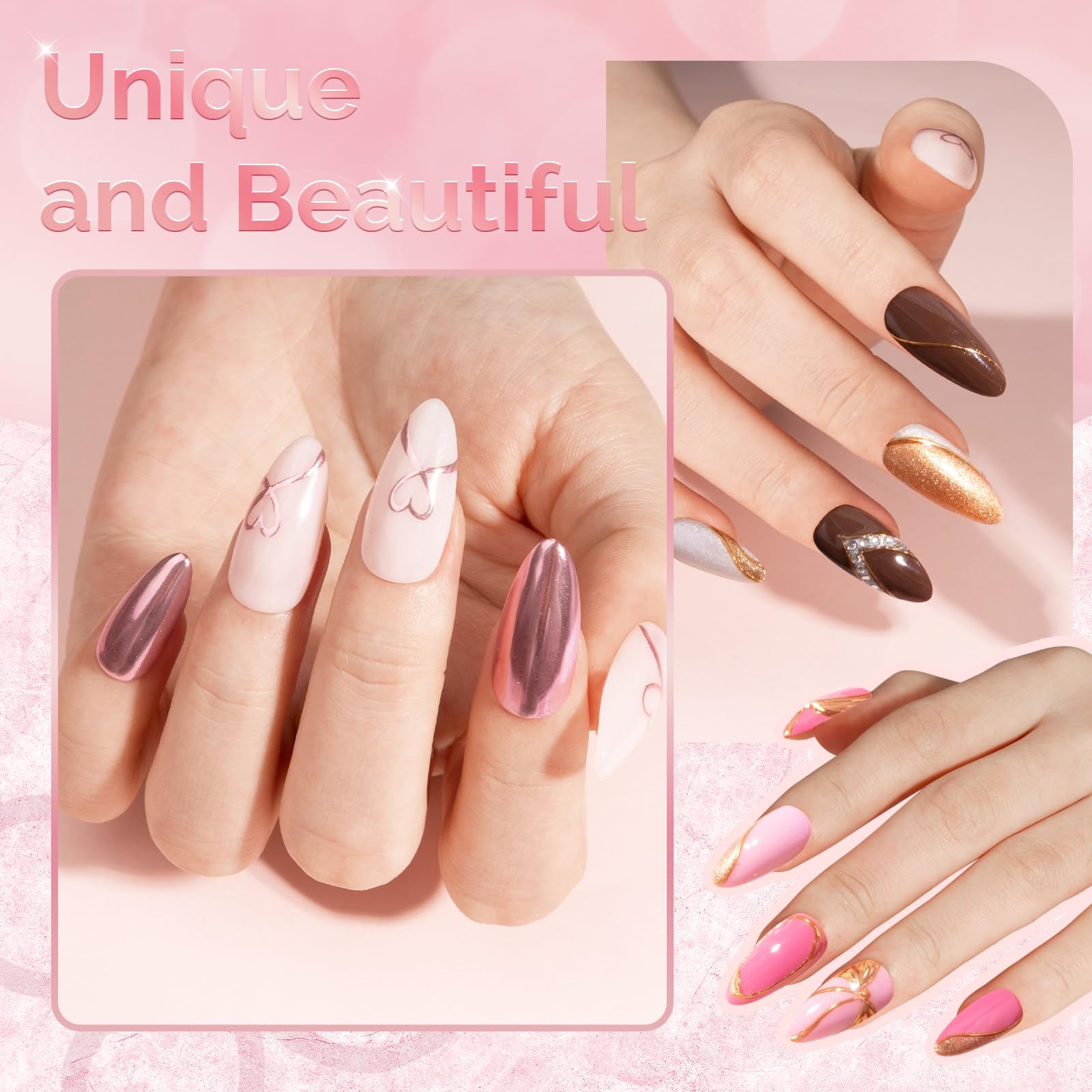 MelodySusie mirror chrome finish on a single nail demonstrating high-shine effect