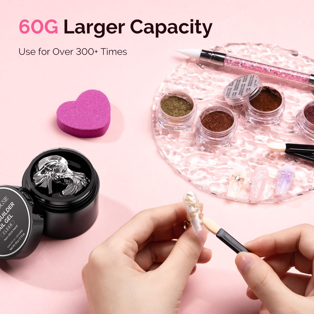 MelodySusie applying gel on nail form for quick, neat extensions