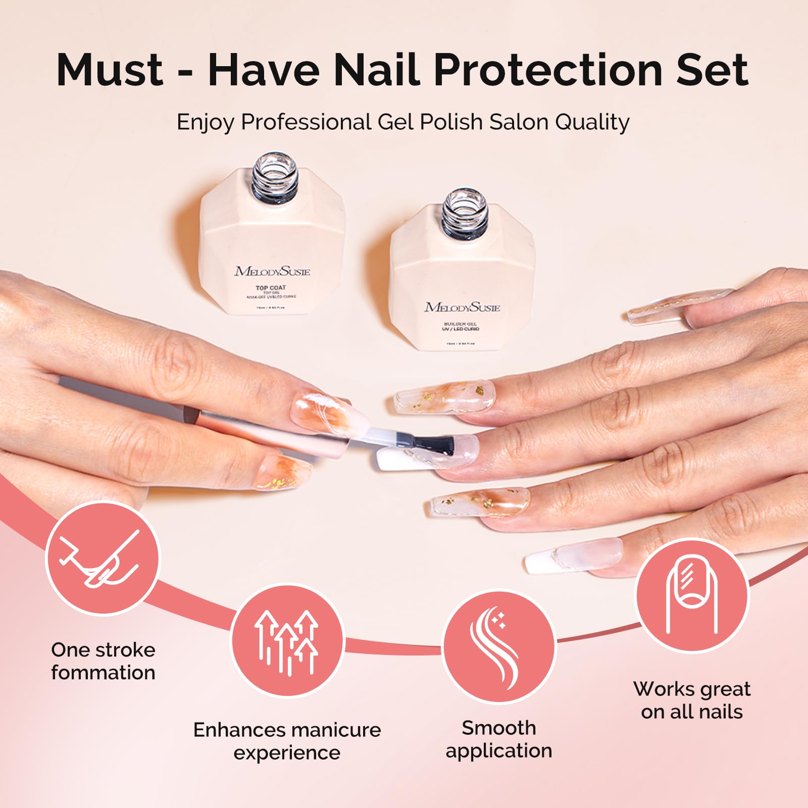 MelodySusie nail scale comparison illustrating thickness and added strength