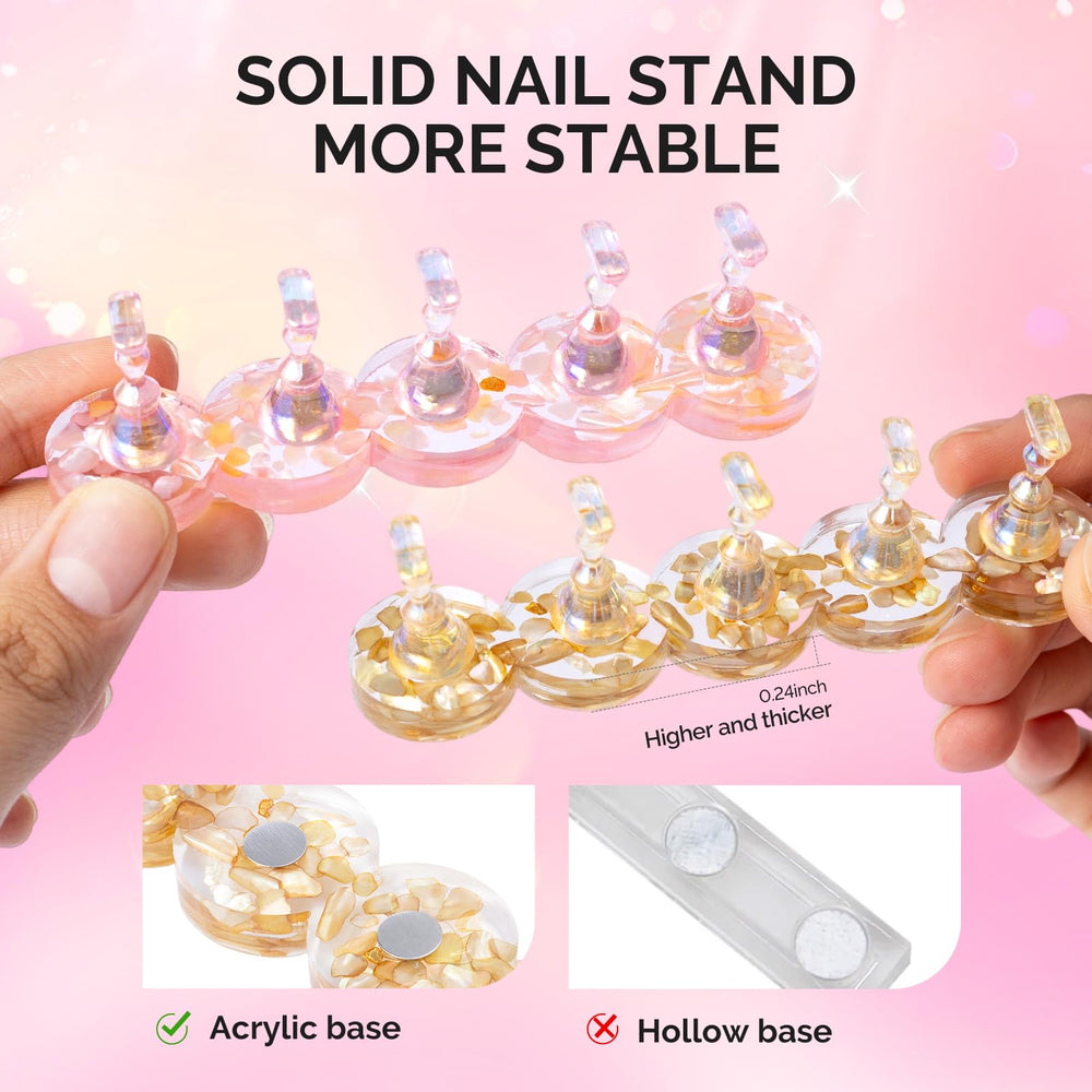 MelodySusie single nail stand holding a press-on tip for precise painting control