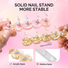 MelodySusie single nail stand holding a press-on tip for precise painting control