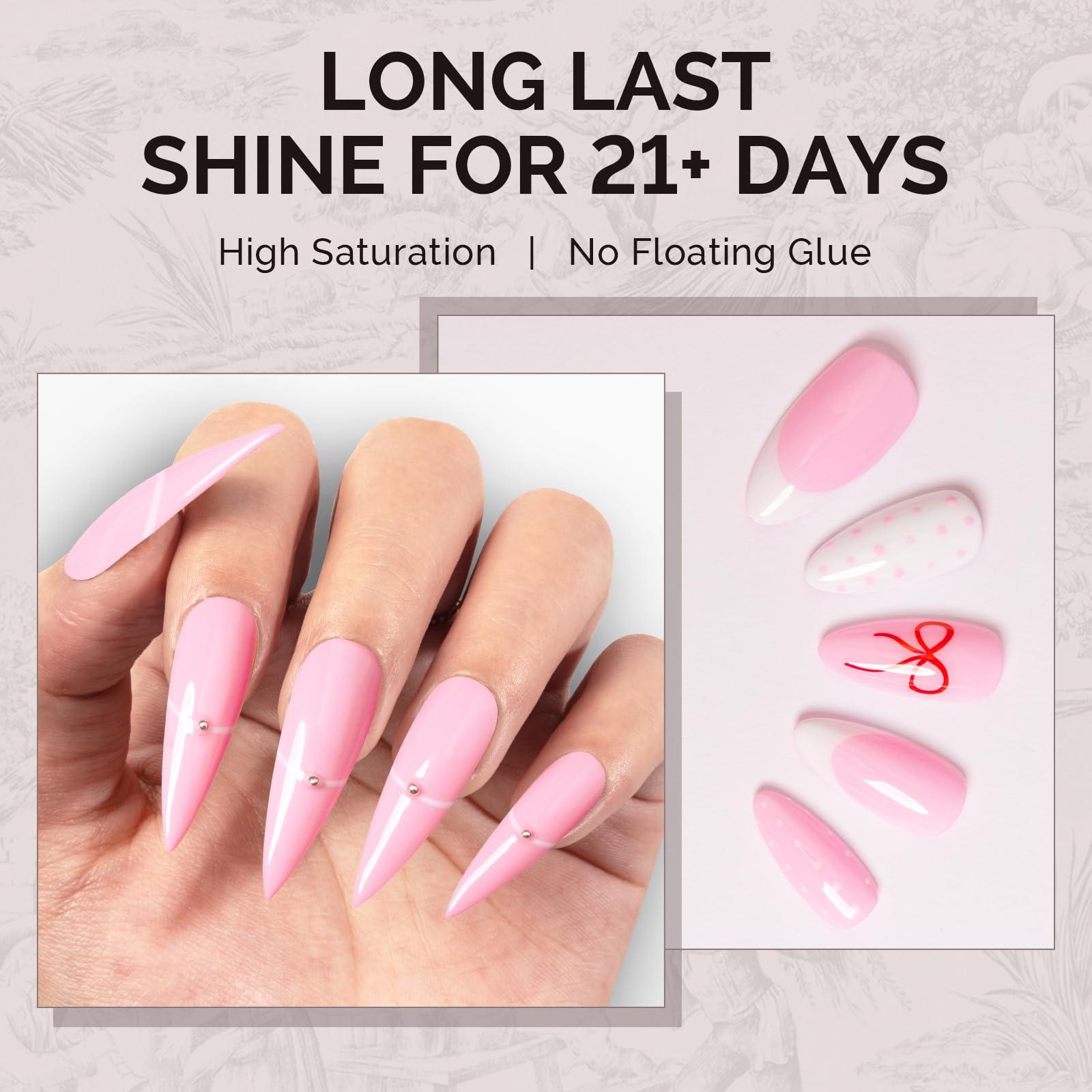MelodySusie manicure on hands in lifestyle scene showing long-lasting wear