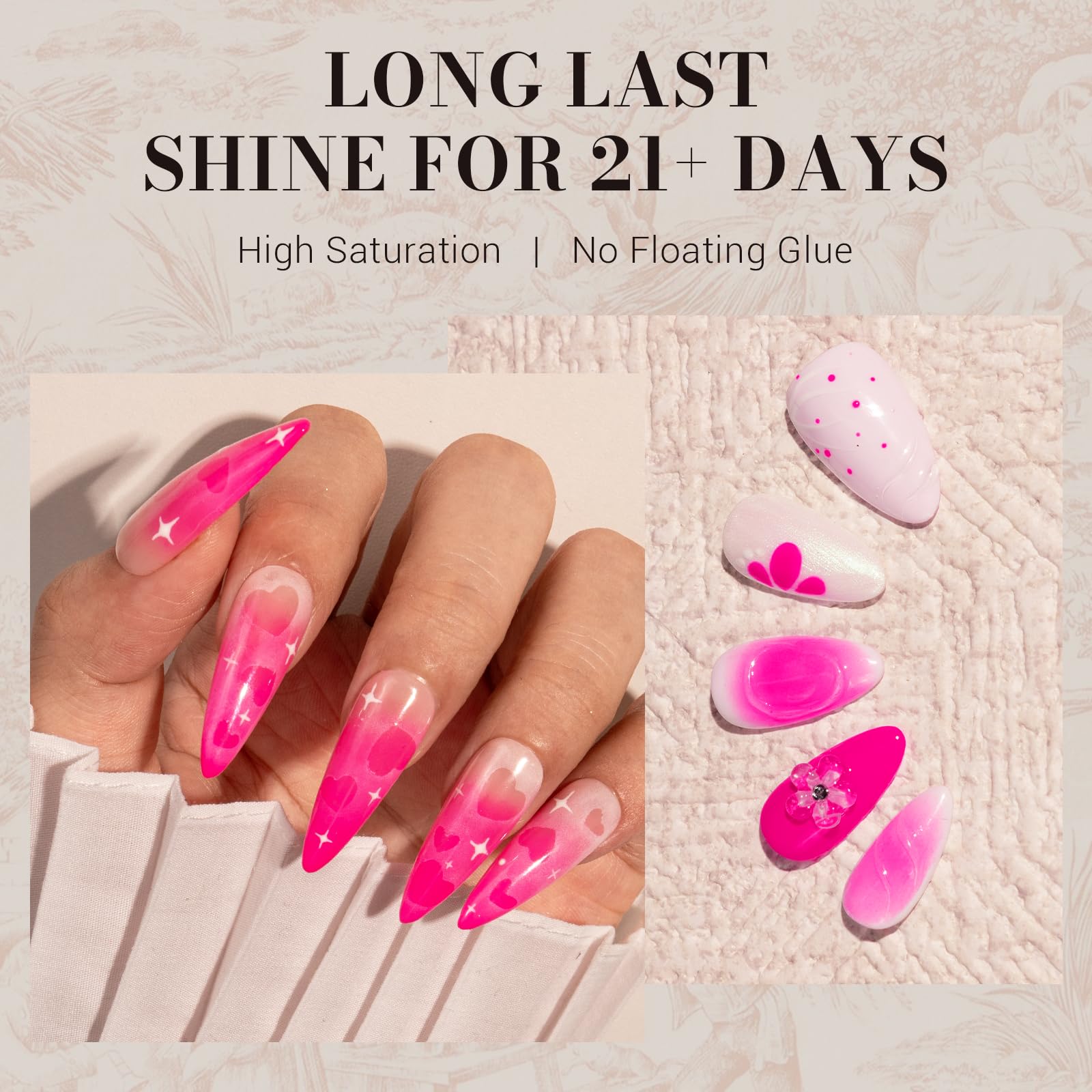 MelodySusie nails in use cured under LED lamp for durable salon result