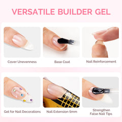 MelodySusie nude-pink gel brush stroke showing even coverage benefit