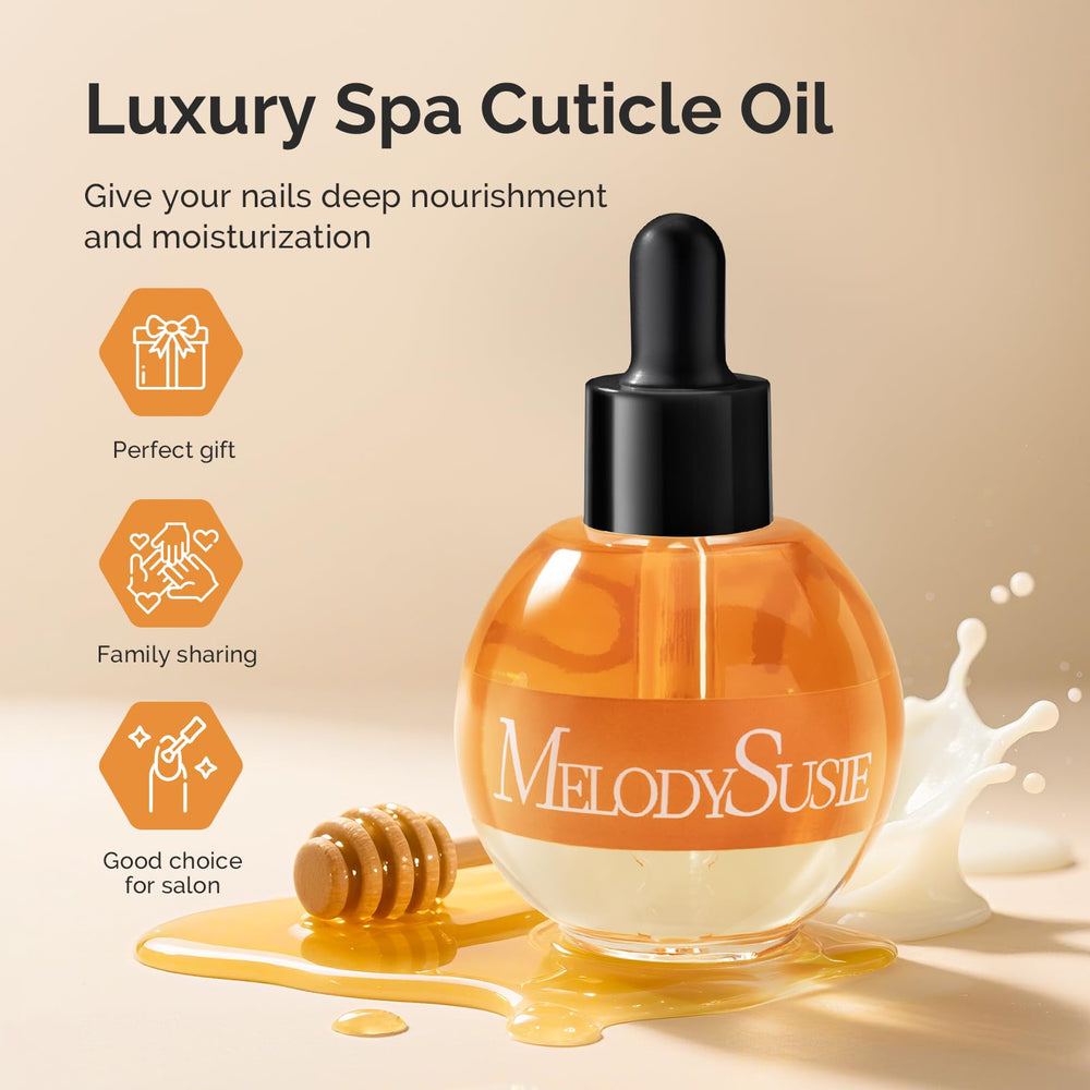 MelodySusie oil texture close-up, lightweight fast-absorbing finish benefit