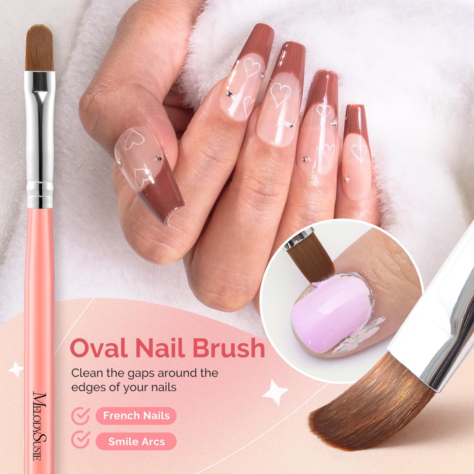 MelodySusie oval brush detail highlighting soft nylon bristles for extensions