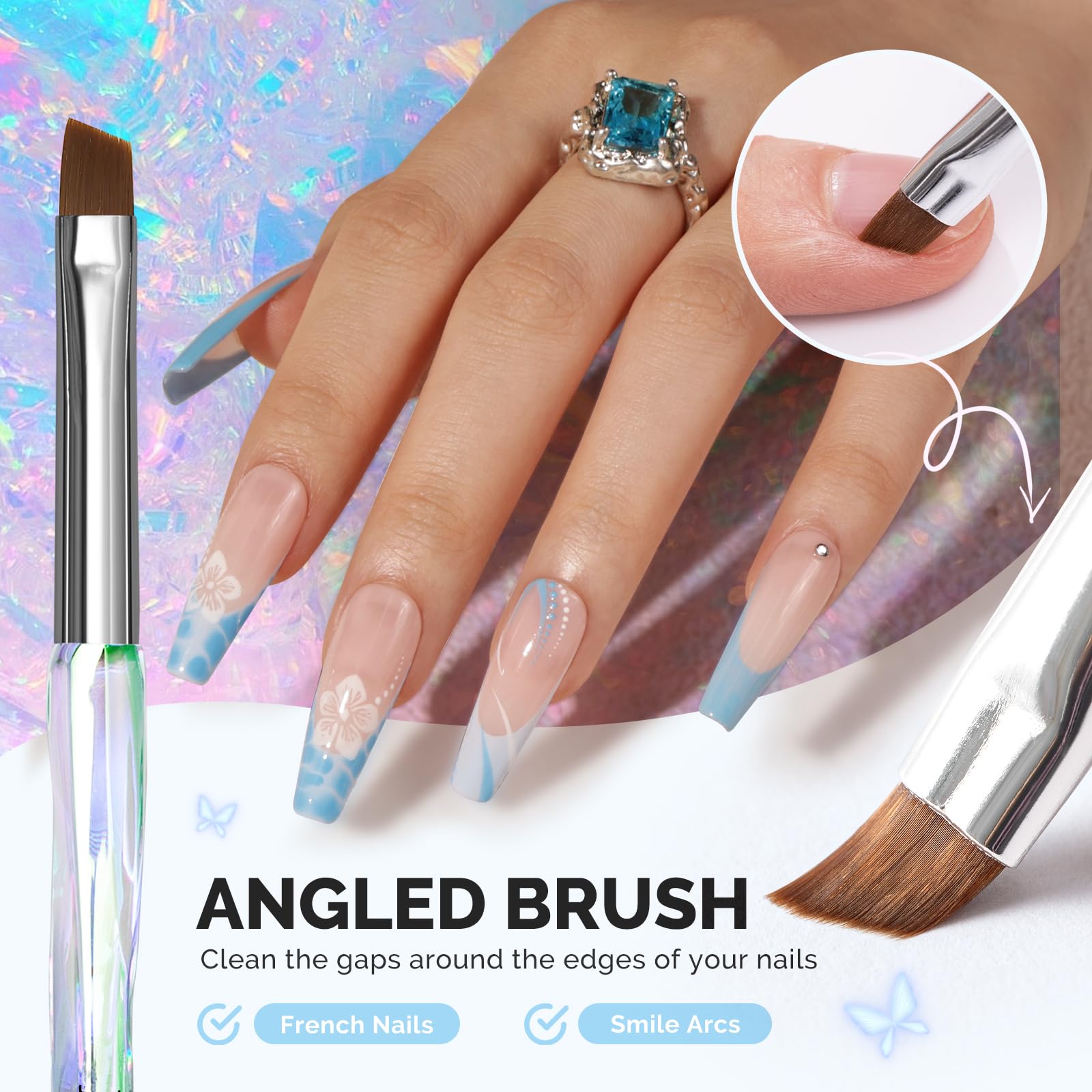 MelodySusie oval brush used on nail tip demonstrating color extension and even polish distribution