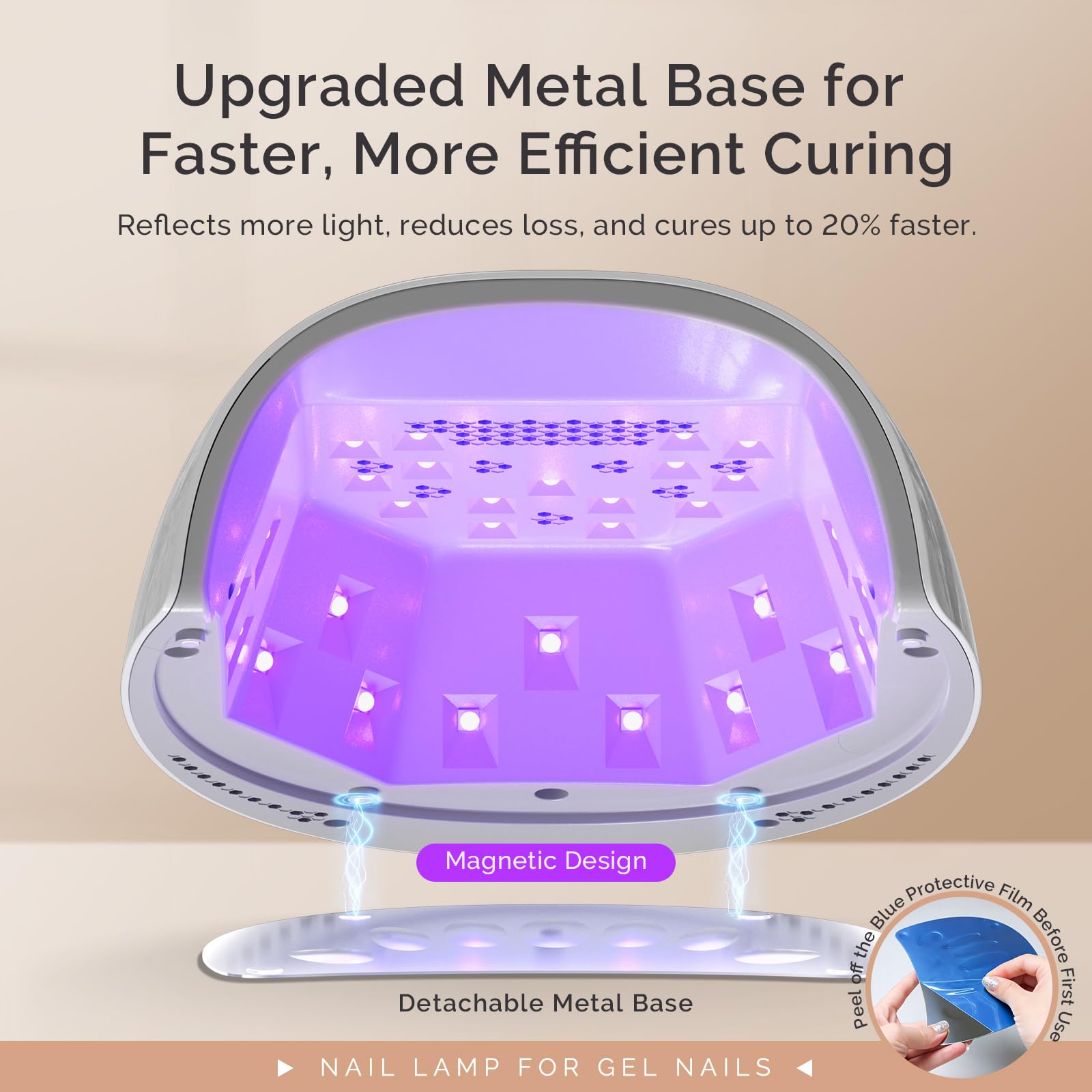 MelodySusie detail of 30 upgraded LED beads ensuring deeper, consistent gel curing