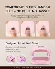 MelodySusie lamp curing a manicure demonstrating hands-free sensor convenience