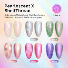 MelodySusie color swatches on nail wheel showing iridescent finish options