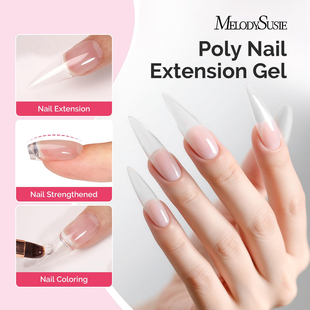 Close-up of MelodySusie poly gel texture illustrating smooth self-leveling for easy shaping