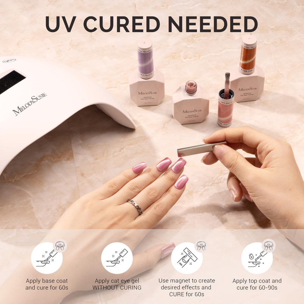MelodySusie applied on salon mannequin showcasing finished manicure inspiration