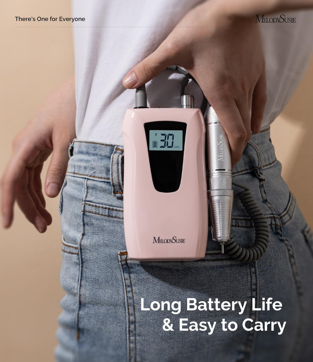 MelodySusie clip-on battery attached to waist demonstrating hands-free mobility and long runtime