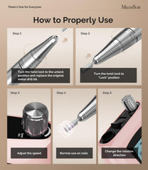 MelodySusie e-file in use on a manicure illustrating precise shaping and control