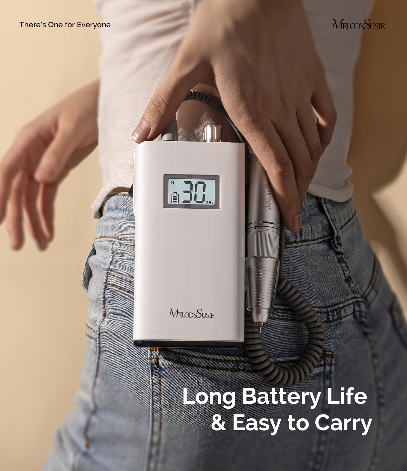 MelodySusie clip-on waist attachment shown for easy mobile practice